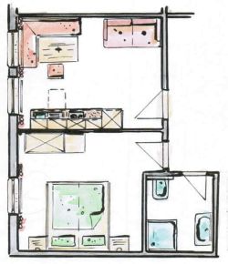 Raumplan Appartement 2 von Landhaus Barbara
